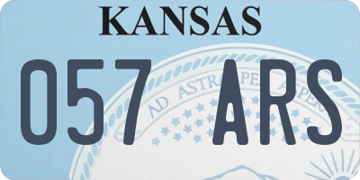 KS license plate 057ARS