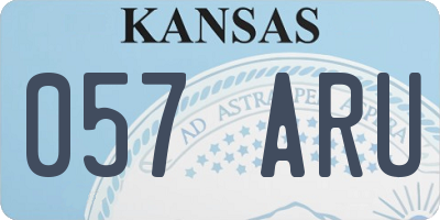 KS license plate 057ARU