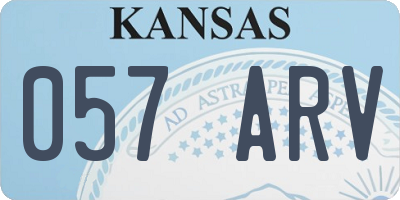 KS license plate 057ARV