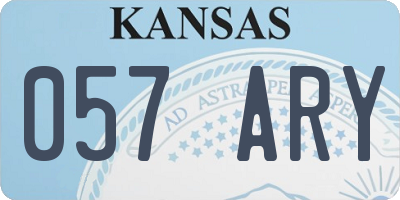 KS license plate 057ARY