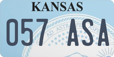 KS license plate 057ASA