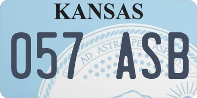 KS license plate 057ASB