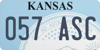 KS license plate 057ASC