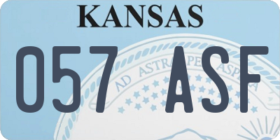 KS license plate 057ASF