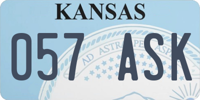 KS license plate 057ASK