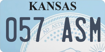 KS license plate 057ASM