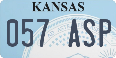 KS license plate 057ASP