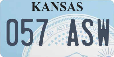 KS license plate 057ASW