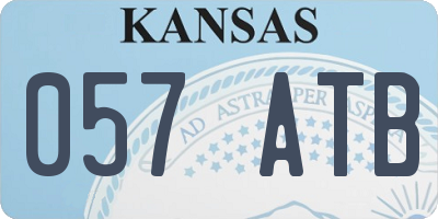 KS license plate 057ATB