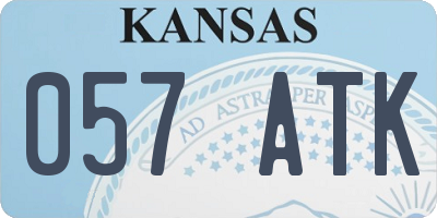KS license plate 057ATK