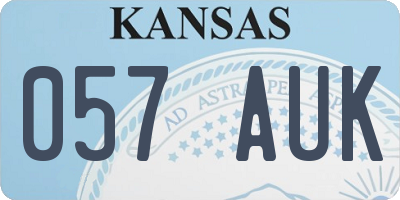 KS license plate 057AUK