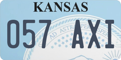 KS license plate 057AXI