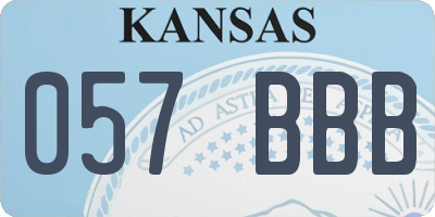 KS license plate 057BBB