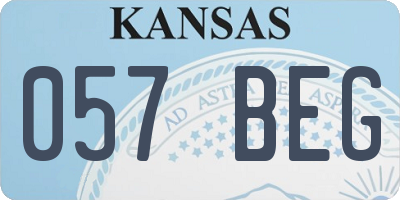 KS license plate 057BEG