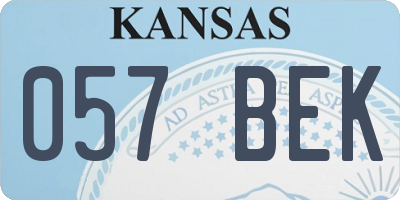 KS license plate 057BEK