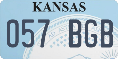 KS license plate 057BGB