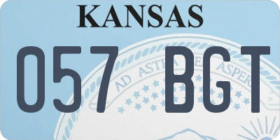 KS license plate 057BGT