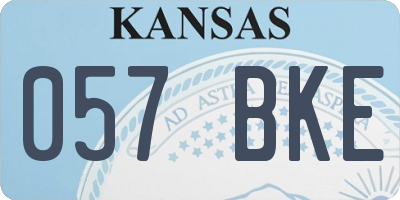 KS license plate 057BKE