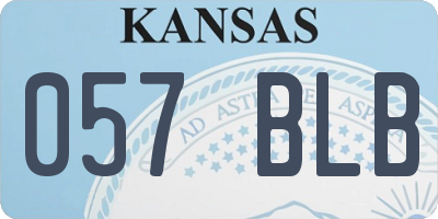 KS license plate 057BLB