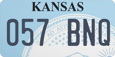 KS license plate 057BNQ