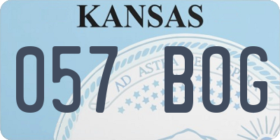 KS license plate 057BOG