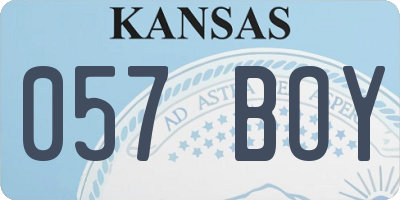 KS license plate 057BOY