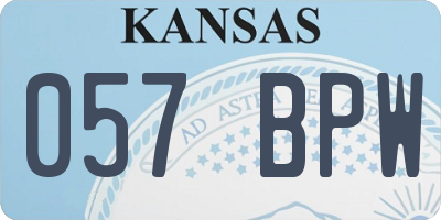 KS license plate 057BPW