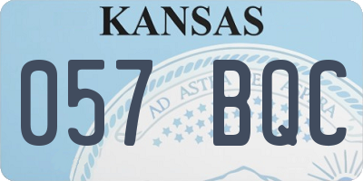 KS license plate 057BQC