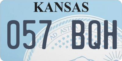 KS license plate 057BQH