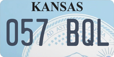 KS license plate 057BQL