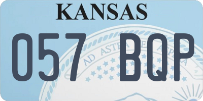 KS license plate 057BQP
