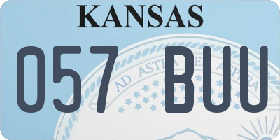 KS license plate 057BUU