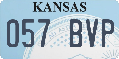KS license plate 057BVP