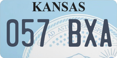 KS license plate 057BXA