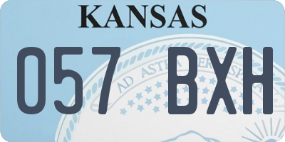 KS license plate 057BXH