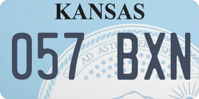 KS license plate 057BXN