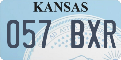 KS license plate 057BXR