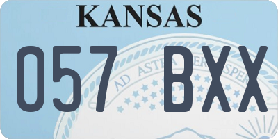 KS license plate 057BXX