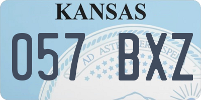 KS license plate 057BXZ