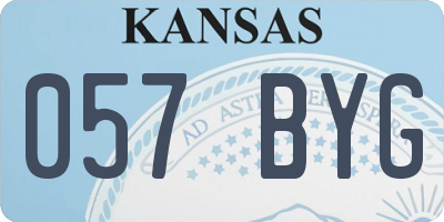KS license plate 057BYG