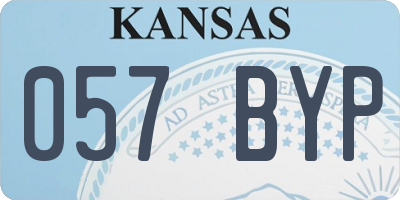 KS license plate 057BYP