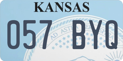 KS license plate 057BYQ