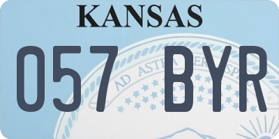 KS license plate 057BYR