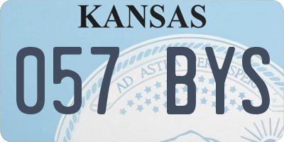 KS license plate 057BYS
