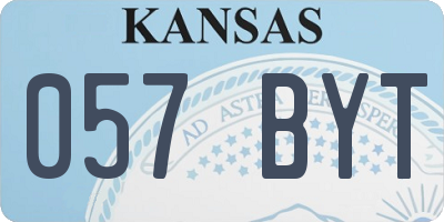 KS license plate 057BYT