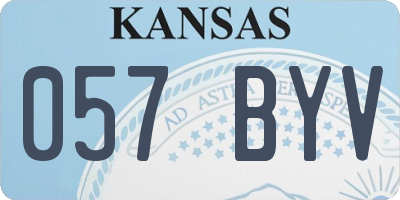 KS license plate 057BYV