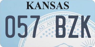 KS license plate 057BZK