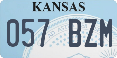 KS license plate 057BZM