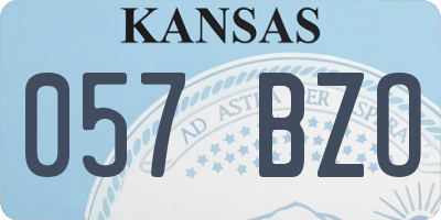 KS license plate 057BZO