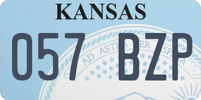 KS license plate 057BZP